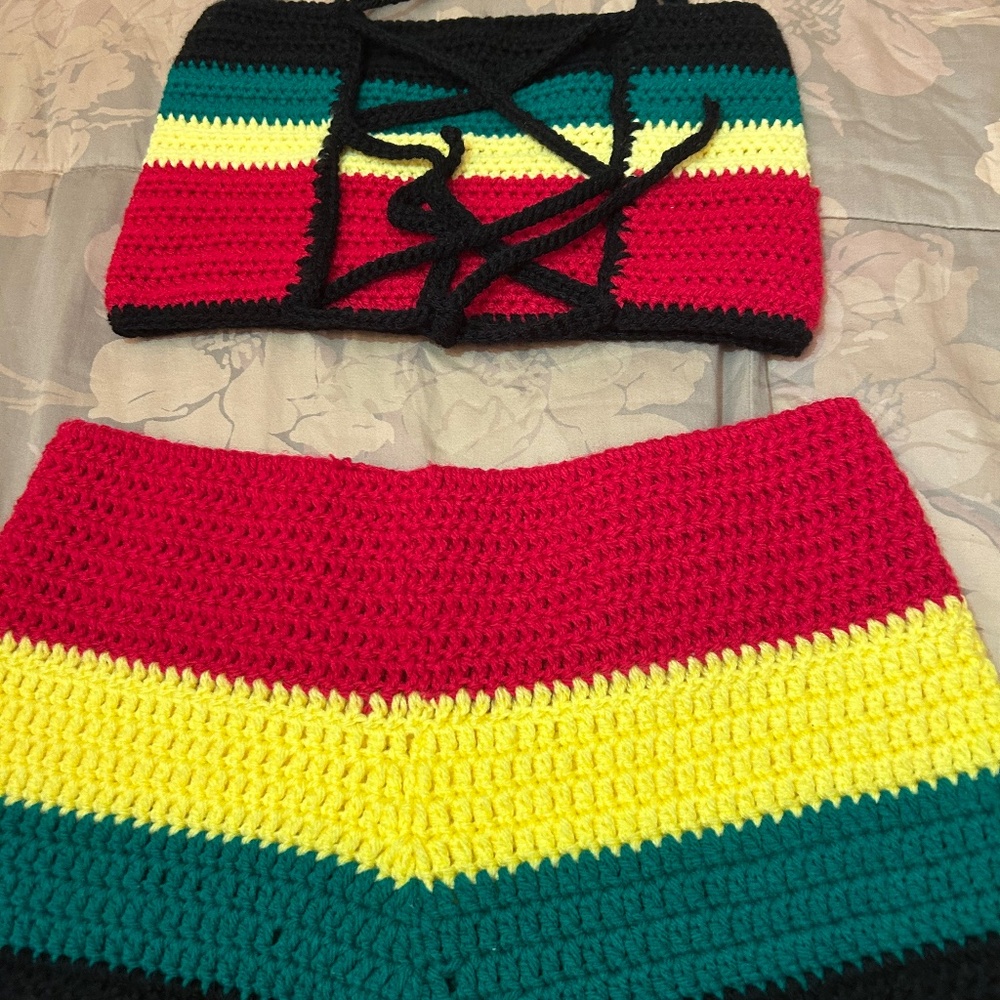Crochet shorts set